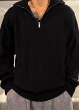 High-neck half zip-up knit 5COLOR