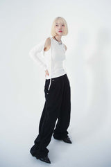 2WAY STRING PANTS_BLACK ( FLEECE.ver)