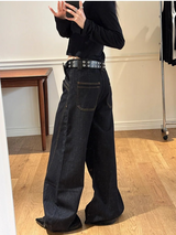 [Unisex] ステッチブーツカットデニムパンツ