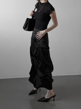 Glopin Drape Satin Skirt