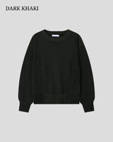 (UNISEX) ツートーン ラウンド ニット