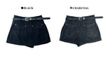 シークレットノートウィンターウールミニスカートパンツ & ベルトセット (2 colors)
