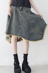 Reneck denim ankle skirt