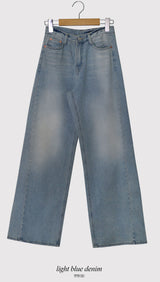MR Washed Denim Wide Pants
