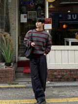 Cozy stripe brush knit