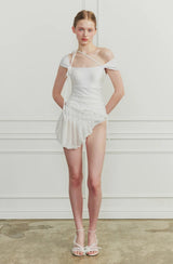 MEMORY WRAP SKIRT white