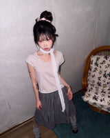 (2color) Rolling Flower Chiffon Scarf