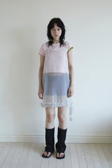 アシンメトリースリーブビーチTシャツ PINK/GREEN