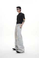 Belted Straight Cut Jeans