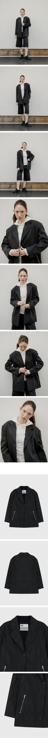 Zipper Stripe Jacket Navy