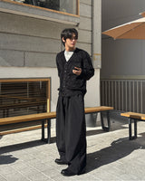 Nylon wide pants