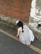 フローラル ノースリーブ ドレス