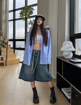 EZEN KILLING WASHING BERMUDA DENIM PANTS