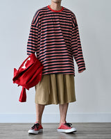 BHNY LOOSE FIT SLIT STRIPED LONG SLEEVE T-SHIRT