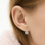 Ballerina Ribbon Cubic One-Touch Earrings