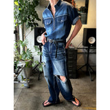 [PREMIUM] Western denim anorak shirts (2color)
