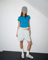26SS WOMAN POINT LABEL LAYERED SHORT SLEEVE T-SHIRT