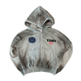 TBD World Logo Spray Hoodie Zipup Grey