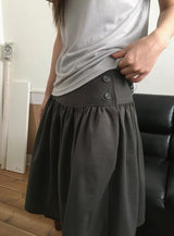 Fog Button Midi Skirt
