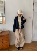 モキリピンタックカーゴワイドパンツ