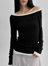 [MADE] Psyche Tencel Off-Shoulder Long Sleeve T-Shirt Tencel 70%