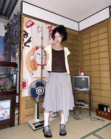 (2color) Tie Wrap Tiered Skirt