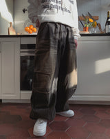 Lowkey Washing Quilting Balloon Denim Pants