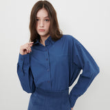 LOGO POPLIN SHIRT [NAVY]