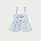 Ribbon smoke sleeveless_skyblue