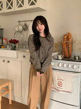 [MADE] [Planning] Slits Stripe Round Cardigan