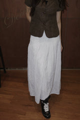 hot sealing plaid white long skirt
