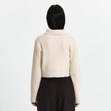 C HIGH NECK KNIT CARDIGAN_IVORY