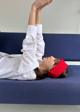 cotton rib hair band - red