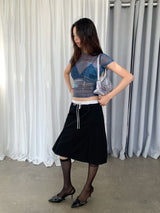 メッシュスパンデックスプリントショートスリーブTシャツ