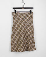 Kozumi geek chic check line midi skirt