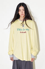 Friend printed PVC small label long-sleeved T-shirt