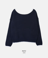 NM コジールーズオフショルダーミックスニット (4color)