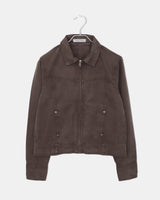 [MADE] Bather Eyelet Seam Detail Collar Washed Cotton Jacket