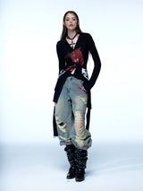 Emoha cosmo lady printed punk long shirt