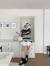 Blush Zebra Loose-Fit Thick Knit (One Color)