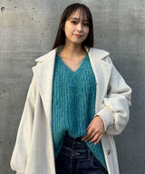 ミックスカラーVネックニット