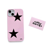 [made] mods black star phone case (glossy hard)