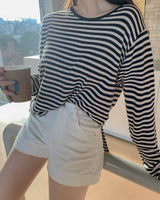 ストライプルーズフィットTシャツ