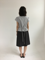 pleated button blouse (2color)