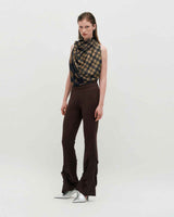 Half&Half Plaid Square Scarf 95 _ BEIGE