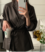 Elles Belted Half Trench Coat / 2 colors