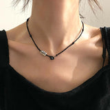 スパイラルネックレス(black)