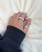 Wave Pearl Ring SET (2 piece)