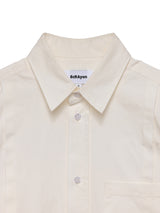 6CRAYON Patchwork Basic Beige Cotton Poplin Embroidered Shirt