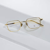 Knouun Square titanium glasses CODE. 102. D Gold